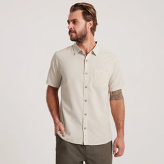 Made To Fade Short Sleeve Button Up Shirt - Washed Bone