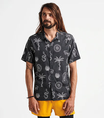 Bless Up Trail Button Up Shirt - Black & White