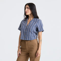 Crosswinds Camp Button Up Shirt - Neptune
