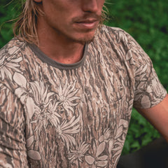 Mathis Active Tie Dye Pocket Short Sleeve Tee - Khaki Tie Dye
