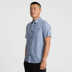 Made To Fade Short Sleeve Button Up Shirt - Washed Slate
