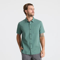 Made To Fade Short Sleeve Button Up Shirt - Washed Slate Green