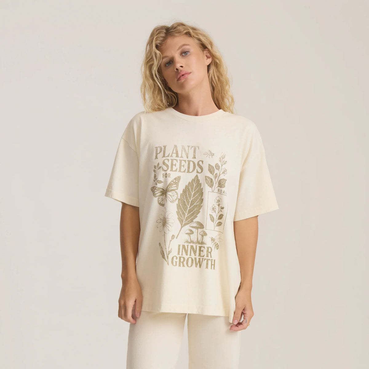 Plant Seeds Oversized Premium Tee - Bone