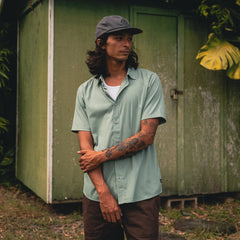 Bless Up Breathable Stretch Shirt - Dusty Green