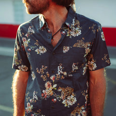 Journey Short Sleeve Button Up Shirt - Deep Navy