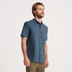 Scholar Stretch Organic Short Sleeve Button Up Shirt - Tundra